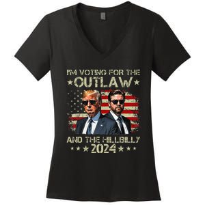 IM Voting For The Outlaw &The Hillbilly 2024 Pro Trump Meme Women's V-Neck T-Shirt