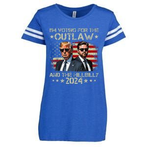 IM Voting For The Outlaw &The Hillbilly 2024 Pro Trump Meme Enza Ladies Jersey Football T-Shirt