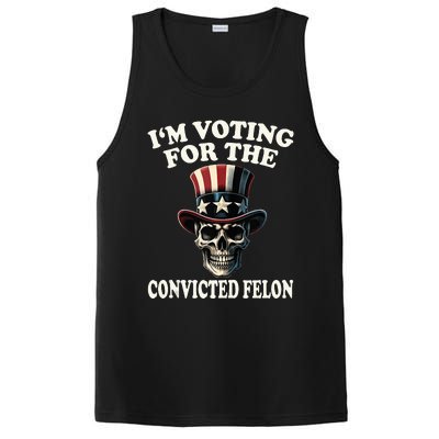 IM Voting For The Convicted Felon Skull Pro Trump Usa Flag PosiCharge Competitor Tank