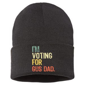 IM Voting For Gus Dad Vote Harris Walz 2024 Election Waltz Sustainable Knit Beanie