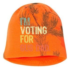 IM Voting For Gus Dad Vote Harris Walz 2024 Election Waltz Kati - Camo Knit Beanie