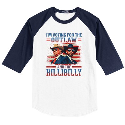 IM Voting For The Outlaw And The Hillbilly Trump Vance 2024 Baseball Sleeve Shirt