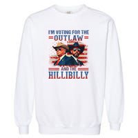 IM Voting For The Outlaw And The Hillbilly Trump Vance 2024 Garment-Dyed Sweatshirt