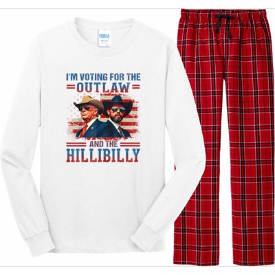 IM Voting For The Outlaw And The Hillbilly Trump Vance 2024 Long Sleeve Pajama Set