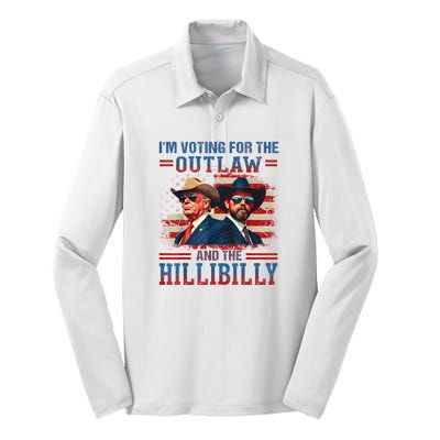 IM Voting For The Outlaw And The Hillbilly Trump Vance 2024 Silk Touch Performance Long Sleeve Polo