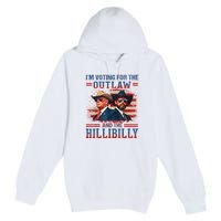 IM Voting For The Outlaw And The Hillbilly Trump Vance 2024 Premium Pullover Hoodie