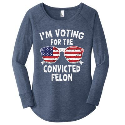 IM Voting For The Convicted Felon Pro Trump 2024 Women's Perfect Tri Tunic Long Sleeve Shirt