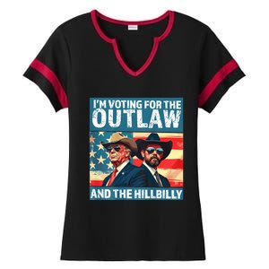 Im Voting For The Outlaw And The Hillbilly On Back Ladies Halftime Notch Neck Tee