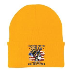 Im Voting For The Outlaw And The Hillbilly 2024 Us Flag Knit Cap Winter Beanie