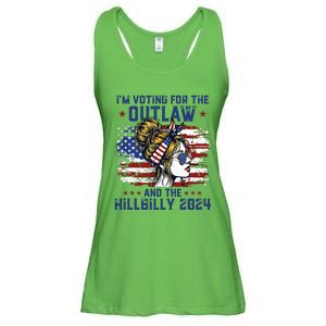 Im Voting For The Outlaw And The Hillbilly 2024 Us Flag Ladies Essential Flowy Tank