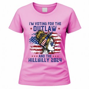 Im Voting For The Outlaw And The Hillbilly 2024 Us Flag Women's T-Shirt