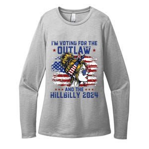 Im Voting For The Outlaw And The Hillbilly 2024 Us Flag Womens CVC Long Sleeve Shirt