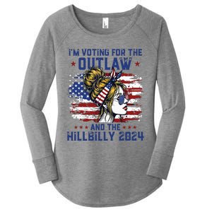 Im Voting For The Outlaw And The Hillbilly 2024 Us Flag Women's Perfect Tri Tunic Long Sleeve Shirt