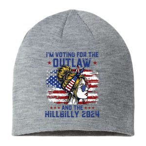 Im Voting For The Outlaw And The Hillbilly 2024 Us Flag Sustainable Beanie