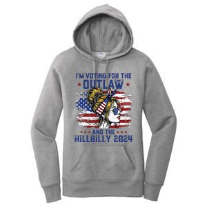 Im Voting For The Outlaw And The Hillbilly 2024 Us Flag Women's Pullover Hoodie