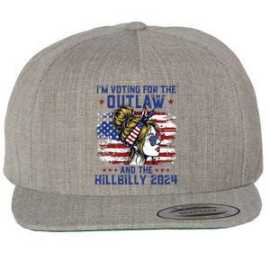 Im Voting For The Outlaw And The Hillbilly 2024 Us Flag Wool Snapback Cap