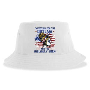 Im Voting For The Outlaw And The Hillbilly 2024 Us Flag Sustainable Bucket Hat