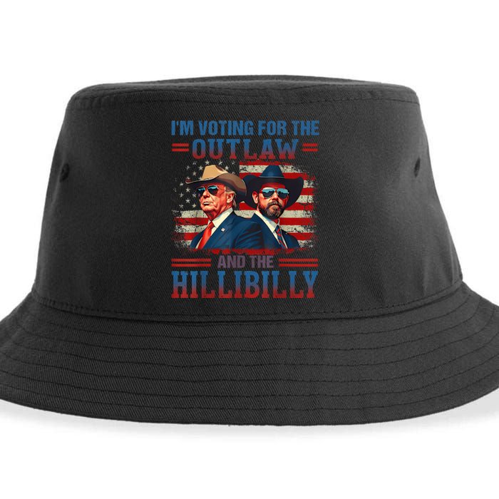 IM Voting For The Outlaw And The Hillbilly Trump Vance 2024 Sustainable Bucket Hat