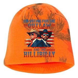 IM Voting For The Outlaw And The Hillbilly Trump Vance 2024 Kati - Camo Knit Beanie