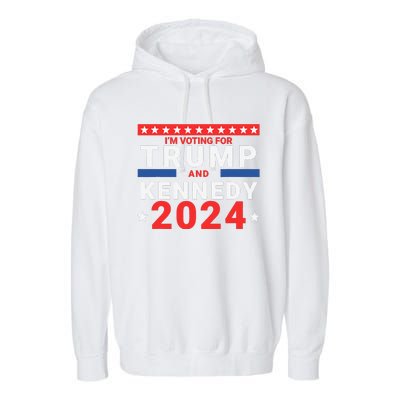 IM Voting For Trump And Kennedy 2024 Garment-Dyed Fleece Hoodie