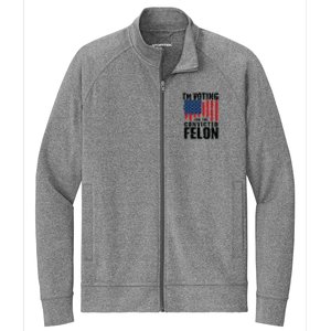 Im Voting For The Convicted Felon America Flag Design Stretch Full-Zip Cadet Jacket