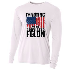 Im Voting For The Convicted Felon America Flag Design Cooling Performance Long Sleeve Crew