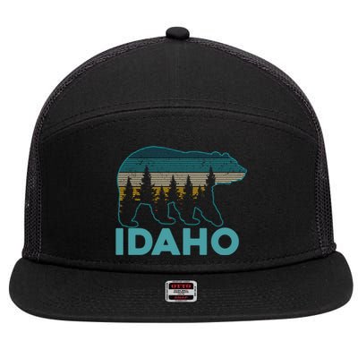 Idaho Vintage Grizzly Bear Souvenir Gift 7 Panel Mesh Trucker Snapback Hat