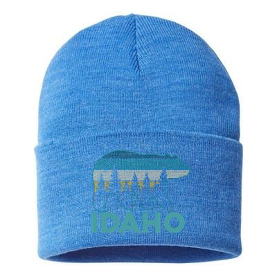 Idaho Vintage Grizzly Bear Souvenir Gift Sustainable Knit Beanie