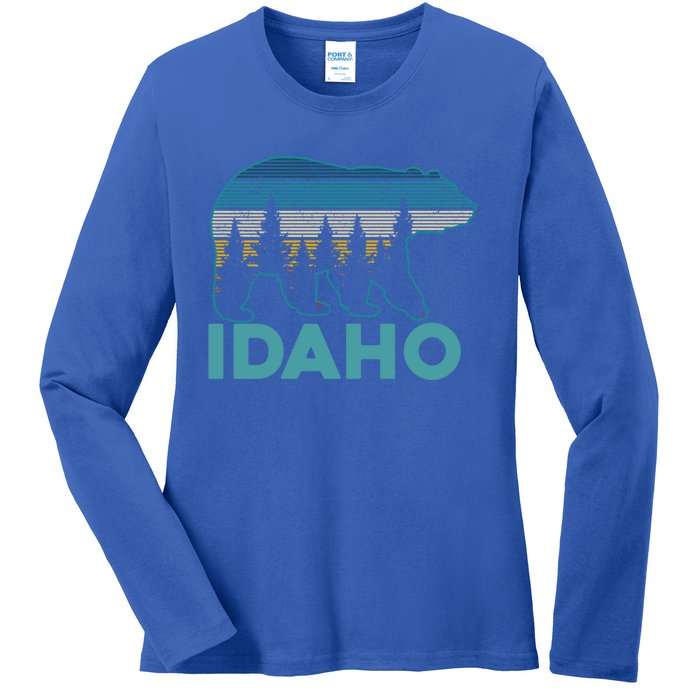 Idaho Vintage Grizzly Bear Souvenir Gift Ladies Long Sleeve Shirt