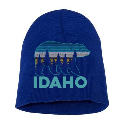 Idaho Vintage Grizzly Bear Souvenir Gift Short Acrylic Beanie