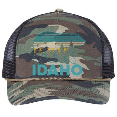 Idaho Vintage Grizzly Bear Souvenir Gift Retro Rope Trucker Hat Cap