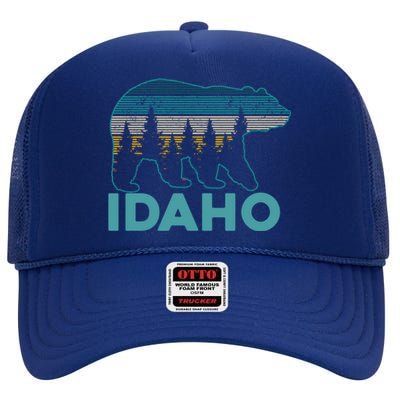 Idaho Vintage Grizzly Bear Souvenir Gift High Crown Mesh Back Trucker Hat