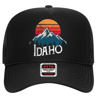 Idaho Vintage Gift High Crown Mesh Back Trucker Hat