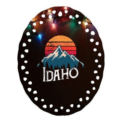 Idaho Vintage Gift Ceramic Oval Ornament