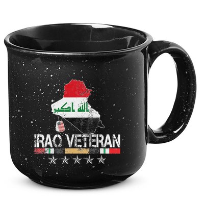 Iraq Veteran Iraq War Service Distressed Patriotic 15oz Campfire Ceramic Mug