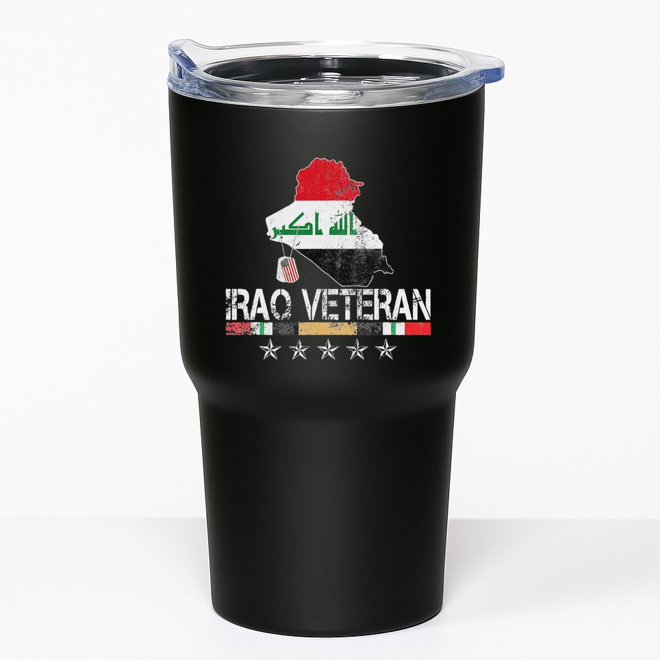 Iraq Veteran Iraq War Service Distressed Patriotic Tumbler