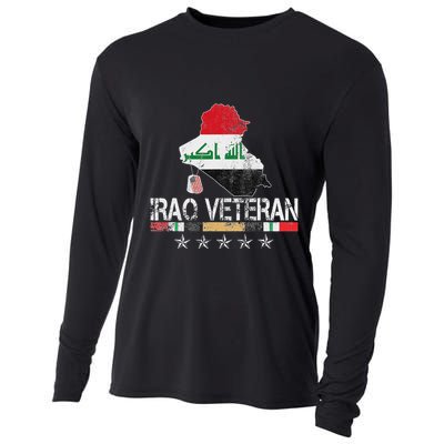 Iraq Veteran Iraq War Service Distressed Patriotic Cooling Performance Long Sleeve Crew
