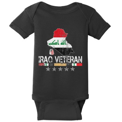 Iraq Veteran Iraq War Service Distressed Patriotic Baby Bodysuit