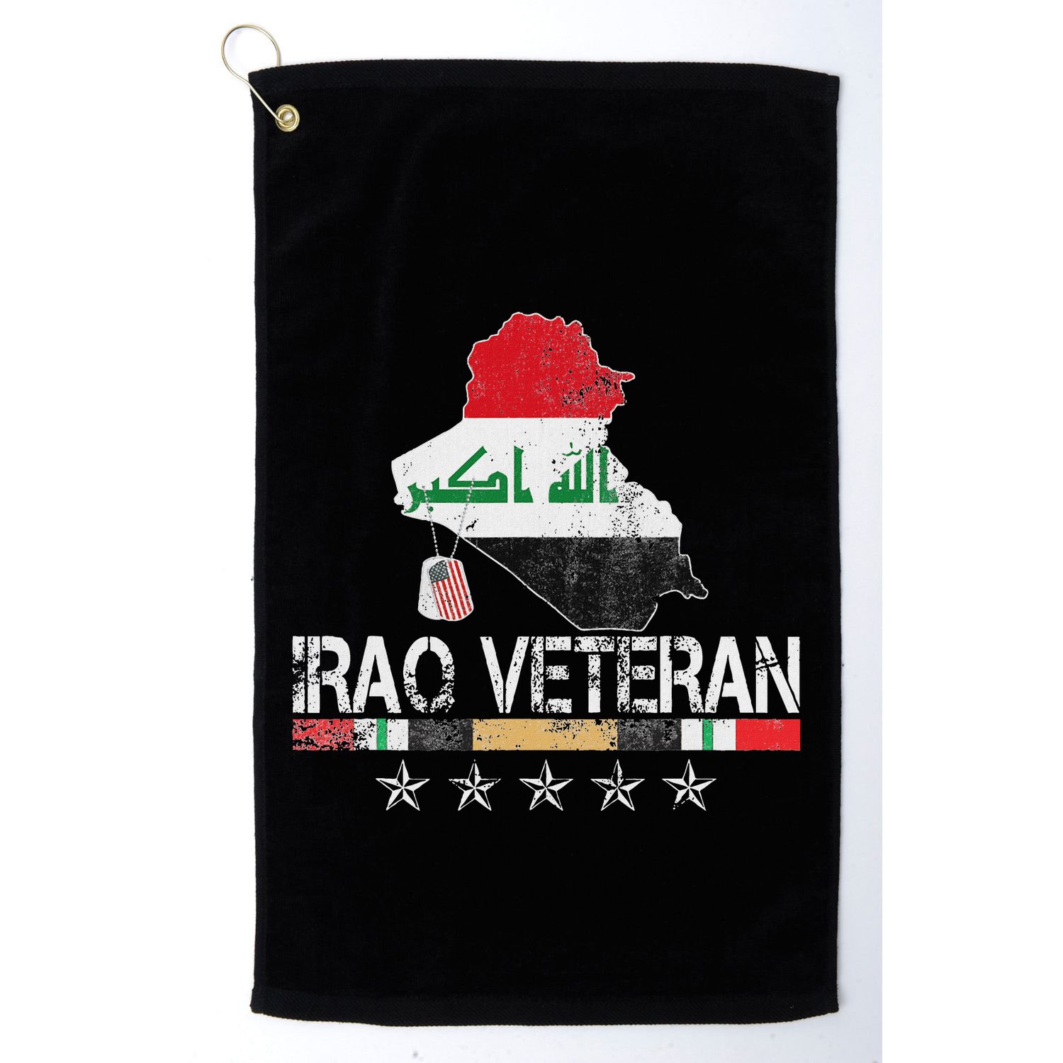 Iraq Veteran Iraq War Service Distressed Patriotic Golf Towel