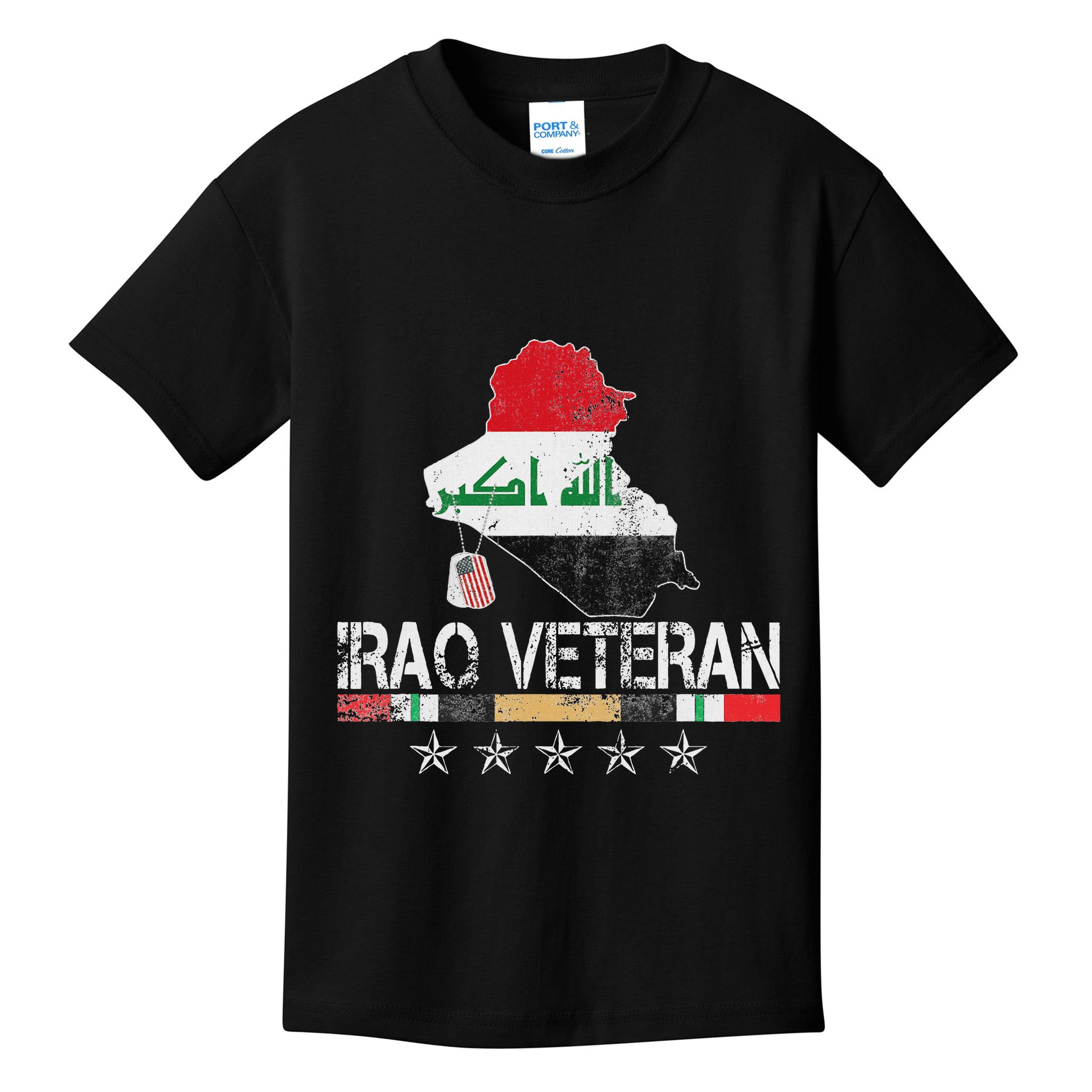 Iraq Veteran Iraq War Service Distressed Patriotic Kids T-Shirt