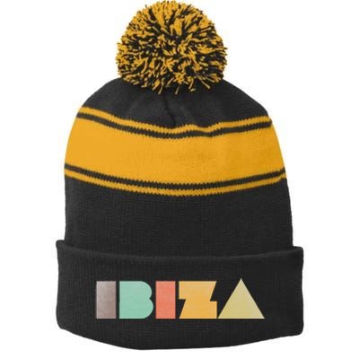 Ibiza Vintage Stripe Pom Pom Beanie