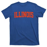 Illinois Vintage Illinois Orange Blue Throwback Il T-Shirt