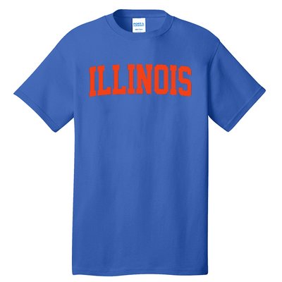 Illinois Vintage Illinois Orange Blue Throwback Il Tall T-Shirt