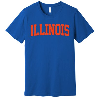 Illinois Vintage Illinois Orange Blue Throwback Il Premium T-Shirt