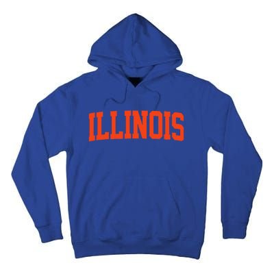 Illinois Vintage Illinois Orange Blue Throwback Il Tall Hoodie