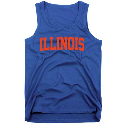 Illinois Vintage Illinois Orange Blue Throwback Il Tank Top