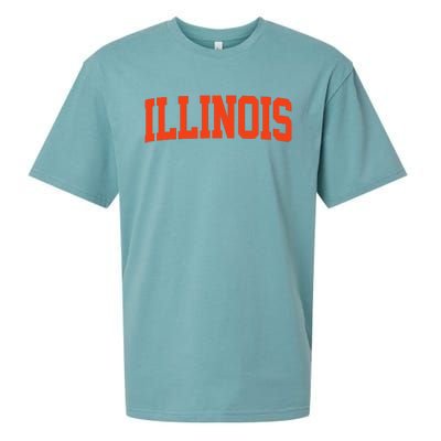 Illinois Vintage Illinois Orange Blue Throwback Il Sueded Cloud Jersey T-Shirt