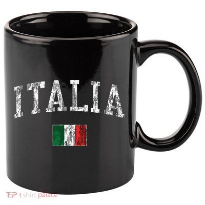Italy Vintage Italia Sports Design Italian Flag Tee 11oz C Handle Ceramic Mug