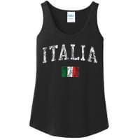 Italy Vintage Italia Sports Design Italian Flag Tee Ladies Essential Tank