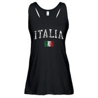 Italy Vintage Italia Sports Design Italian Flag Tee Ladies Essential Flowy Tank